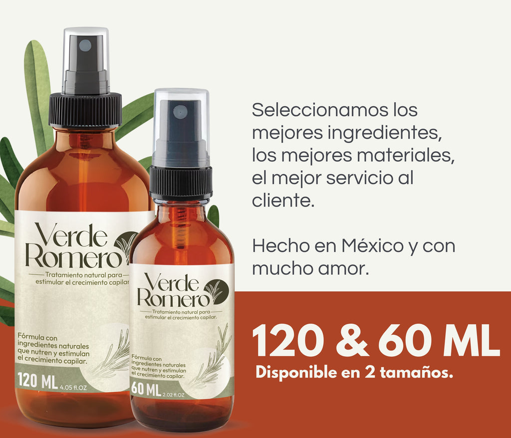Verde Romero 60ml | Spray Capilar para Crecimiento, Anticaída y Cabello Más Fuerte