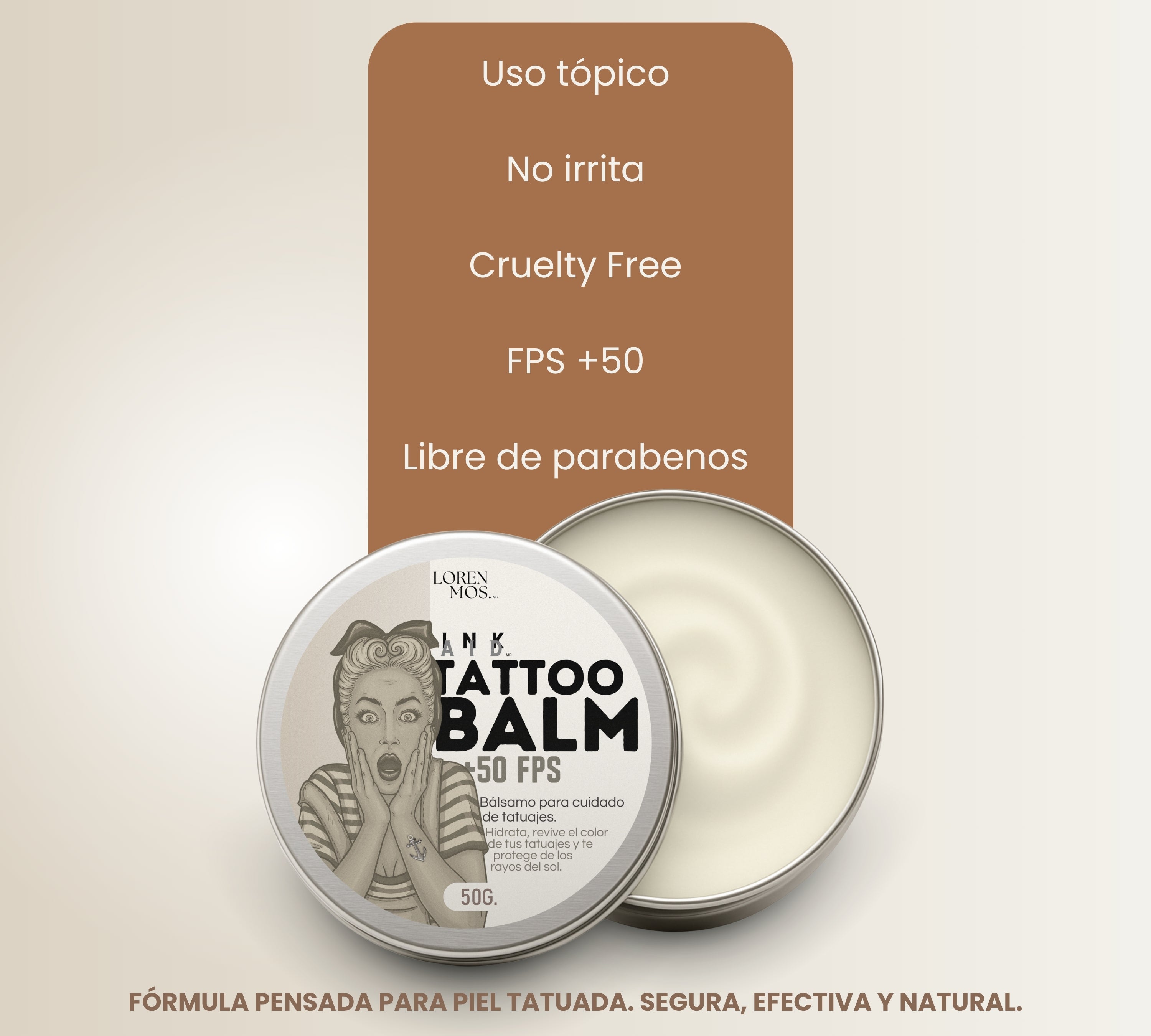Tattoo Balm +50FPS 150gr. | Bálsamo para Tatuajes con Protección Solar e Hidratación Diaria