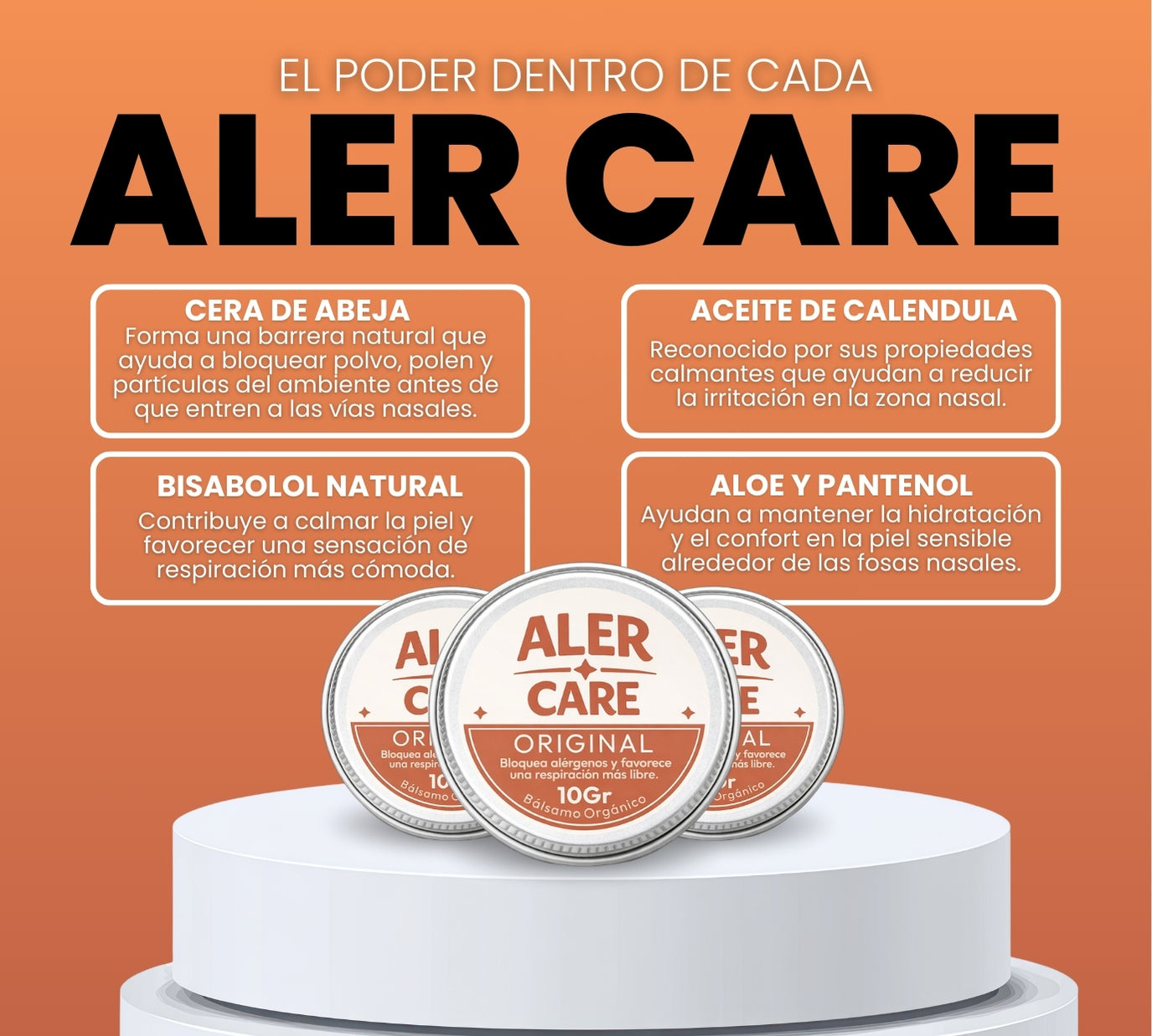 AlerCare Original 10gr. | Barrera Nasal Anti Alergias que Bloquea Polen, Polvo y Ácaros y Despeja la Respiración al Instante