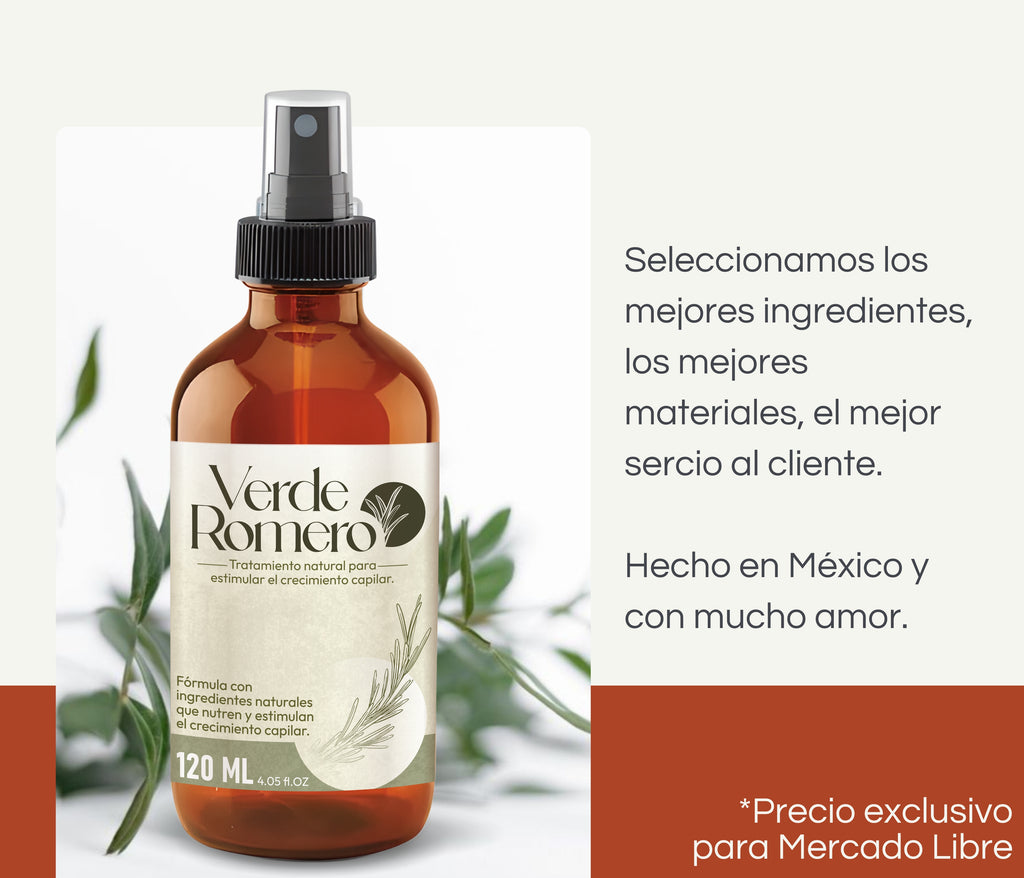 Verde Romero 120ml | Spray Capilar para Crecimiento, Anticaída y Cabello Más Fuerte