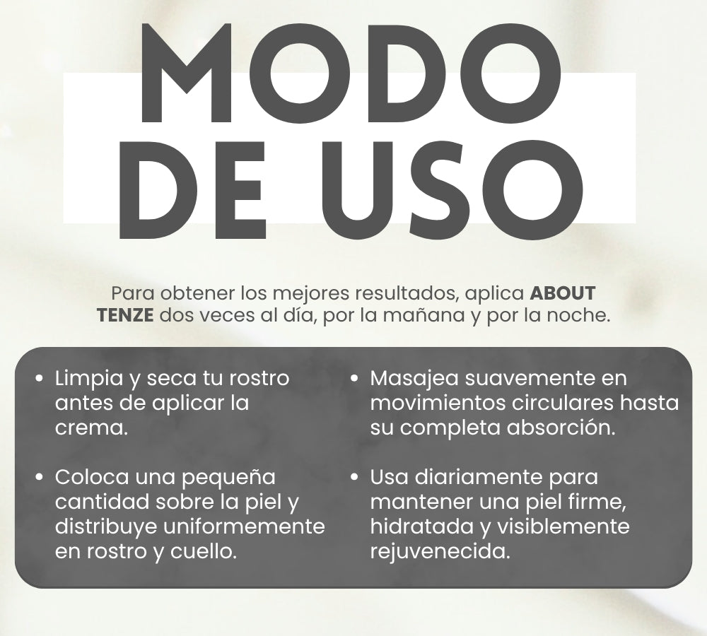 About Tenze 45g | Crema Facial Efecto Tensor Tipo Botox | Reafirma, Suaviza Líneas y Mejora la Apariencia de la Piel