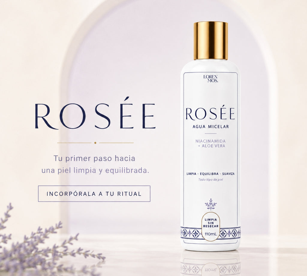 ROSÉE Agua Micelar con Niacinamida y Aloe Vera 110 mL, Limpieza Facial Suave sin Enjuague, Retira Impurezas y Exceso de Sebo sin Resecar, Todo Tipo de Piel – Loren Mos.