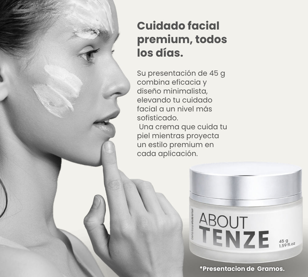 About Tenze 45g | Crema Facial Efecto Tensor Tipo Botox | Reafirma, Suaviza Líneas y Mejora la Apariencia de la Piel