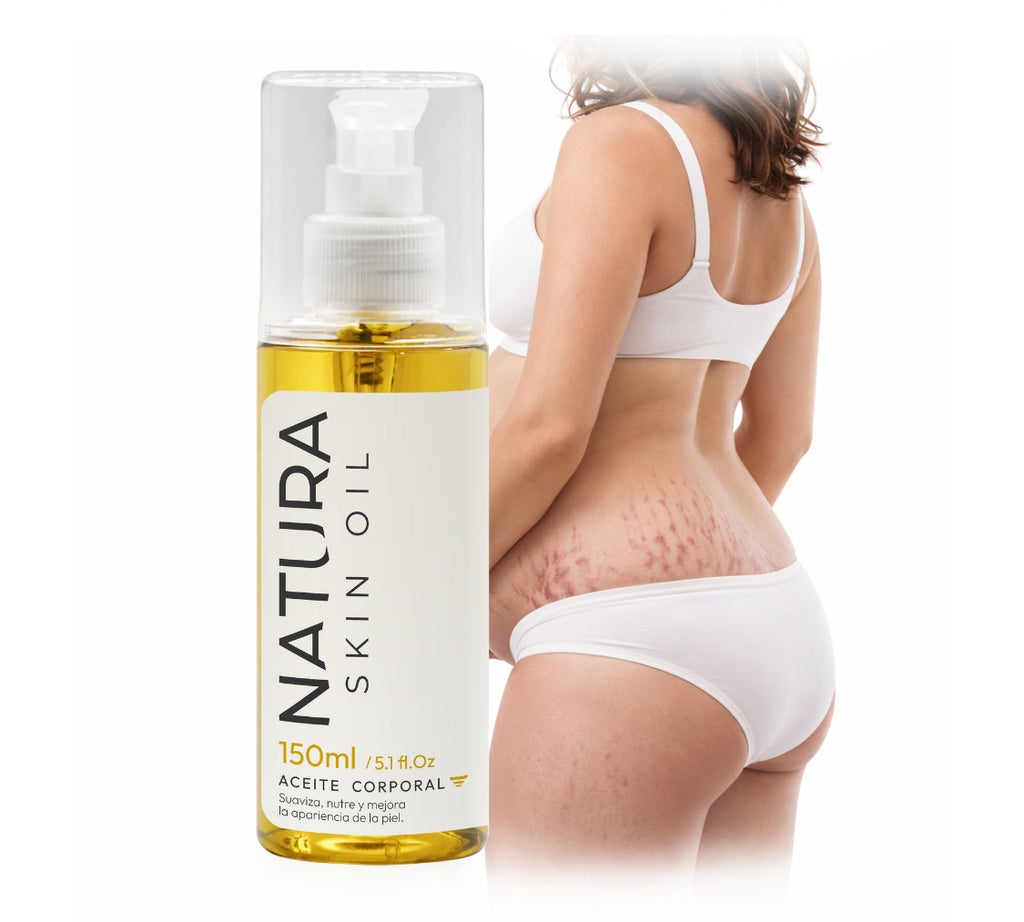 Natura Skin Oil 150ml. | Aceite Corporal Reduce Estrías y Cicatrices, Hidrata Profundamente y Mejora la Elasticidad de la Piel