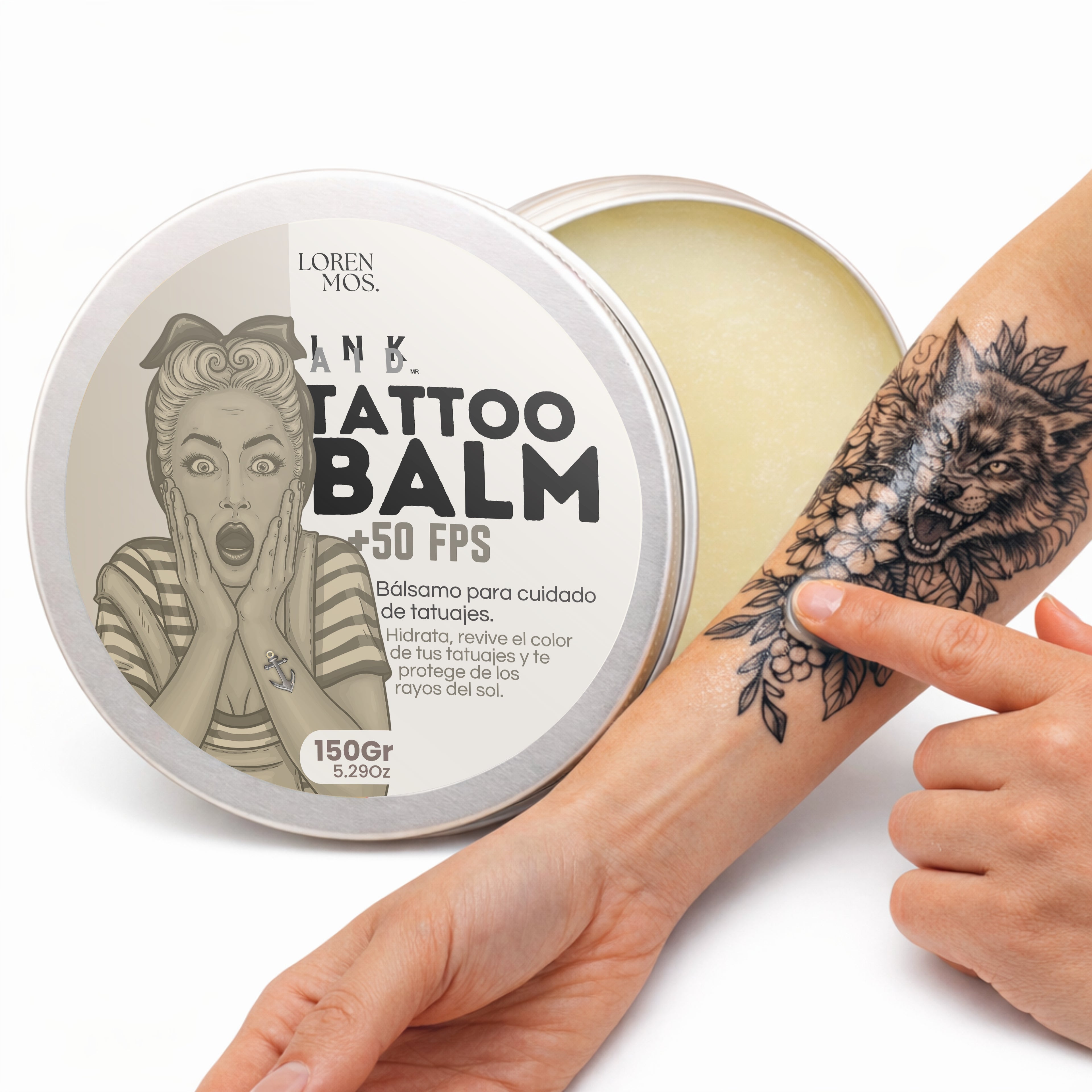 Tattoo Balm +50FPS 150gr. | Bálsamo para Tatuajes con Protección Solar e Hidratación Diaria