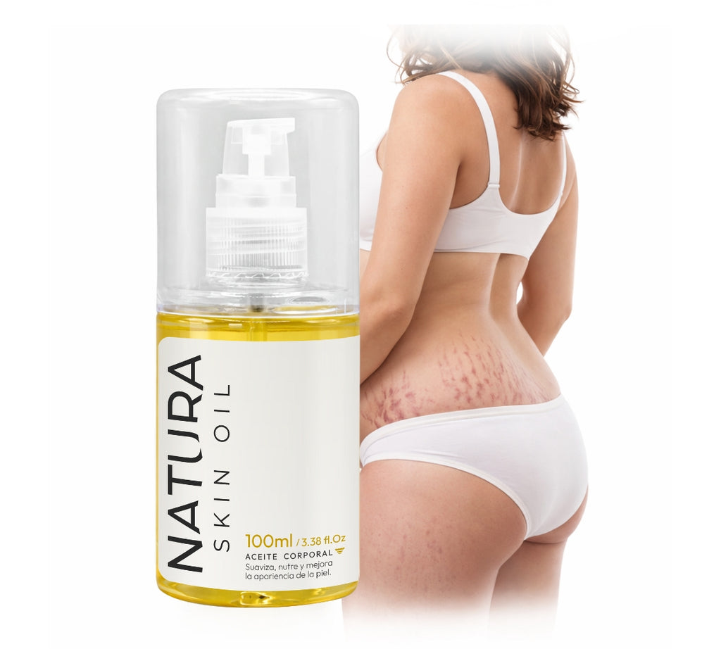 Natura Skin Oil 100ml. | Aceite Corporal Reduce Estrías y Cicatrices, Hidrata Profundamente y Mejora la Elasticidad de la Piel