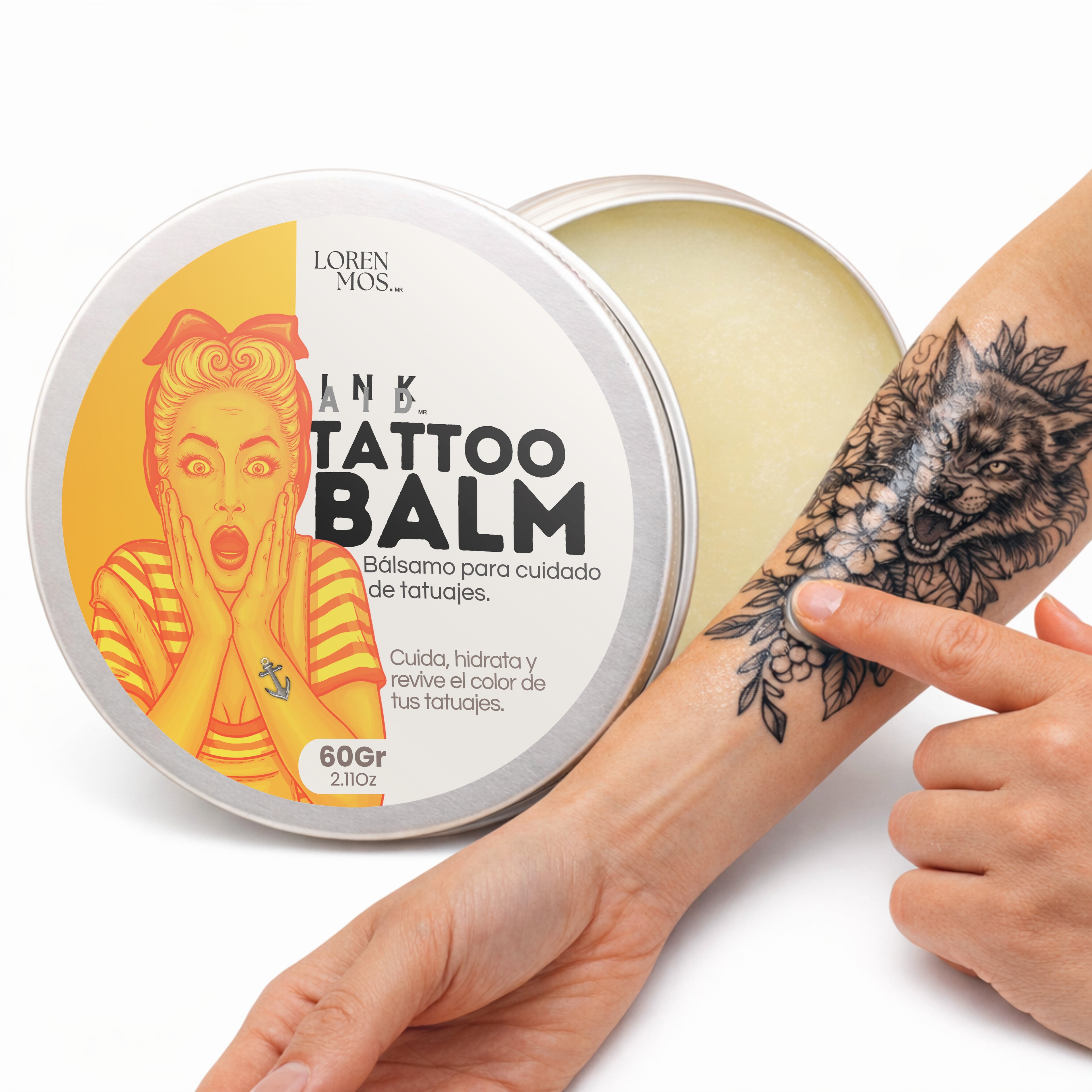 Tattoo Balm 60 g – Cuidado Completo para Tatuajes, Nutre, Suaviza y Realza el Color de la Piel