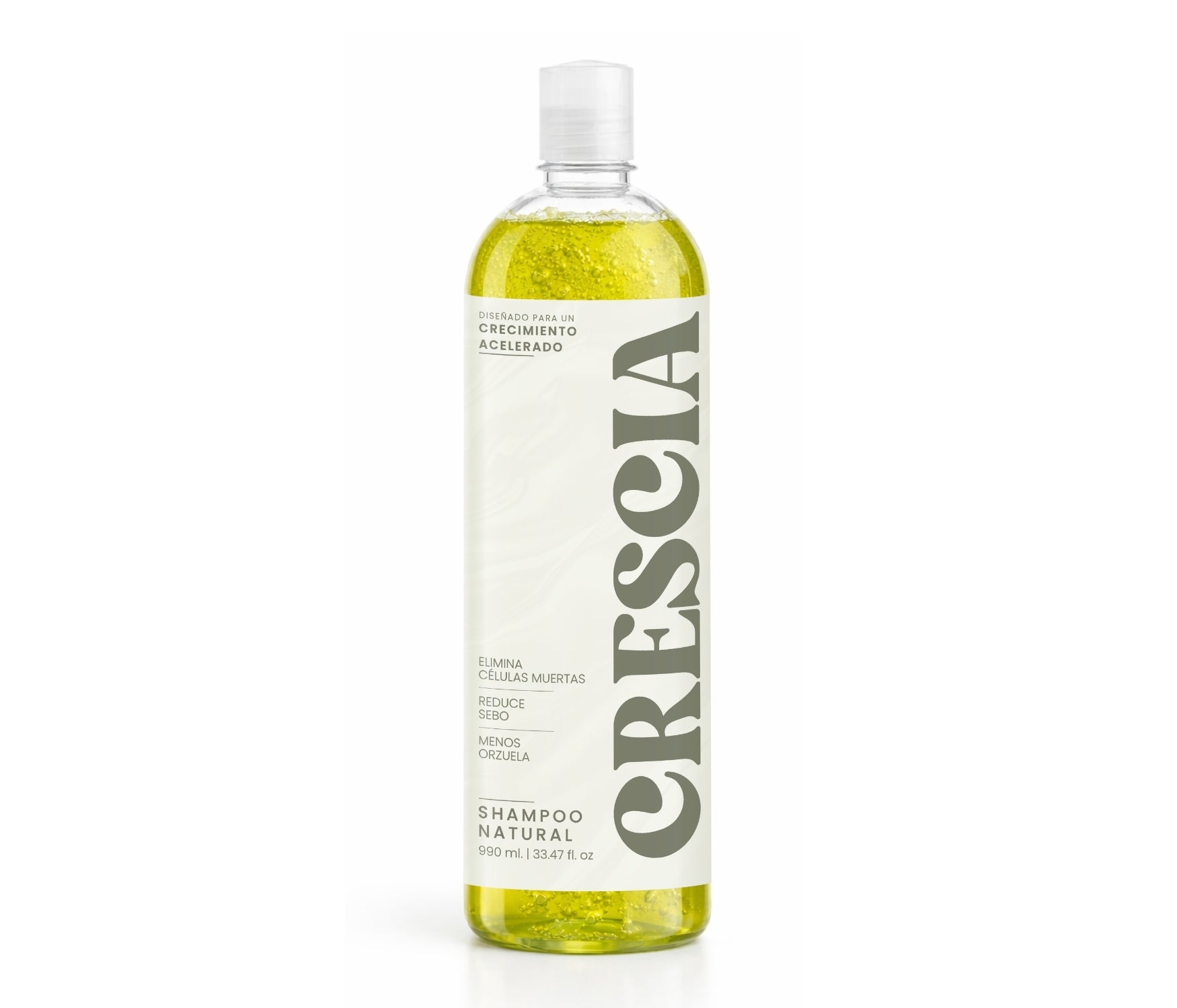Shampoo Crescia 990ml. | Crecimiento Acelerado del Cabello, Anticaída Potente, Regeneración Capilar, Cabello Más Largo, Fuerte y Abundante desde la Raíz