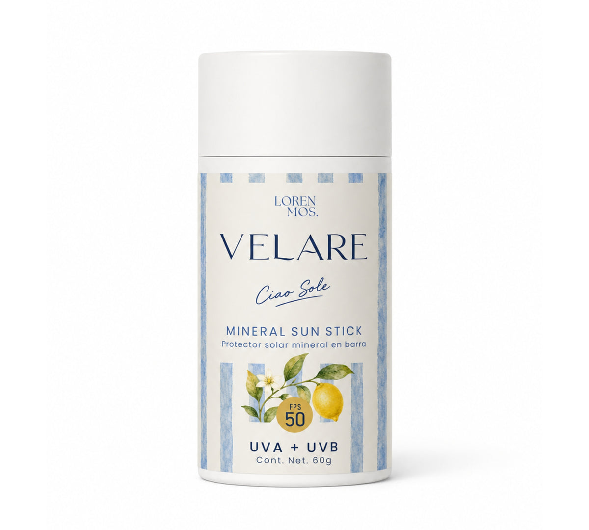 **VELARE Ciao Sole Mineral Sun Stick FPS 50 | Protección solar en barra para rostro y cuerpo, 60 g
