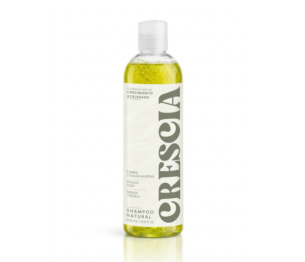 Shampoo Crescia 500ml. | Crecimiento Acelerado del Cabello, Anticaída Potente, Regeneración Capilar, Cabello Más Largo, Fuerte y Abundante desde la Raíz