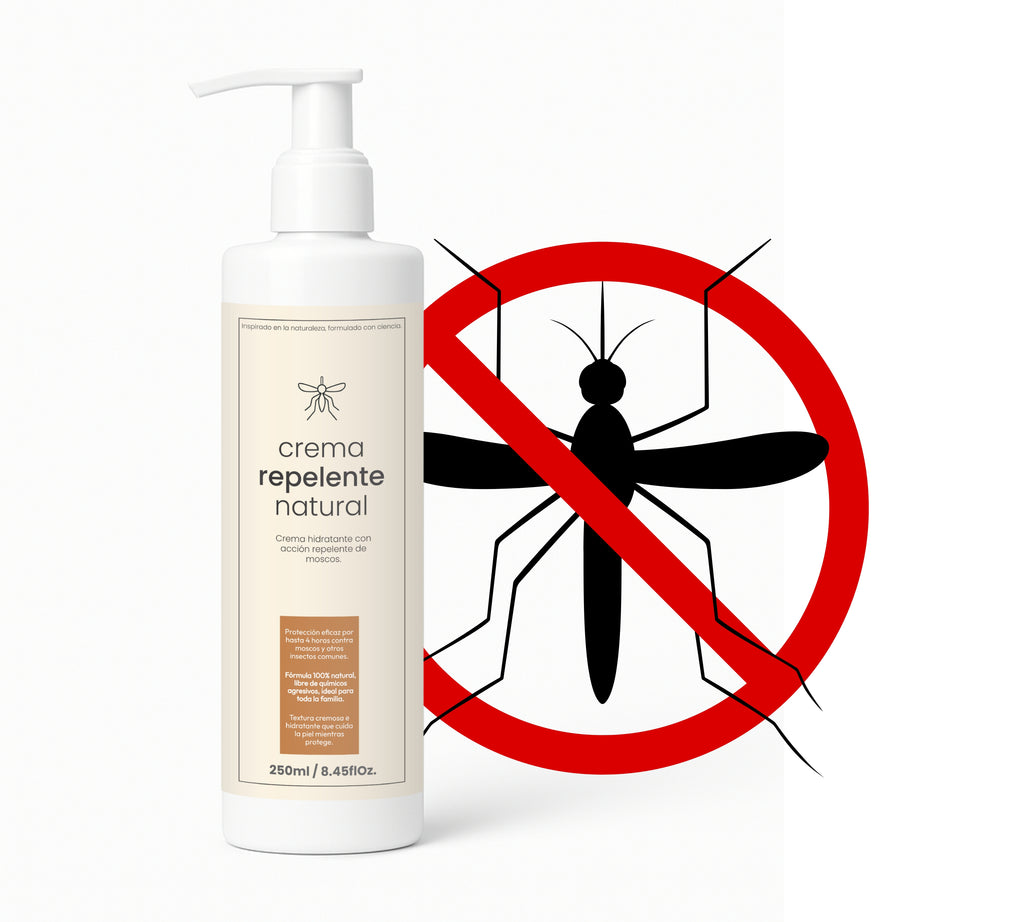 Crema Repelente Natural 250 ml – Protección Intensiva contra Moscos y Zancudos hasta 6h – Fórmula con Citronela y Eucalipto – Hidratante, Vegana, Biodegradable y Apta para Toda la Familia