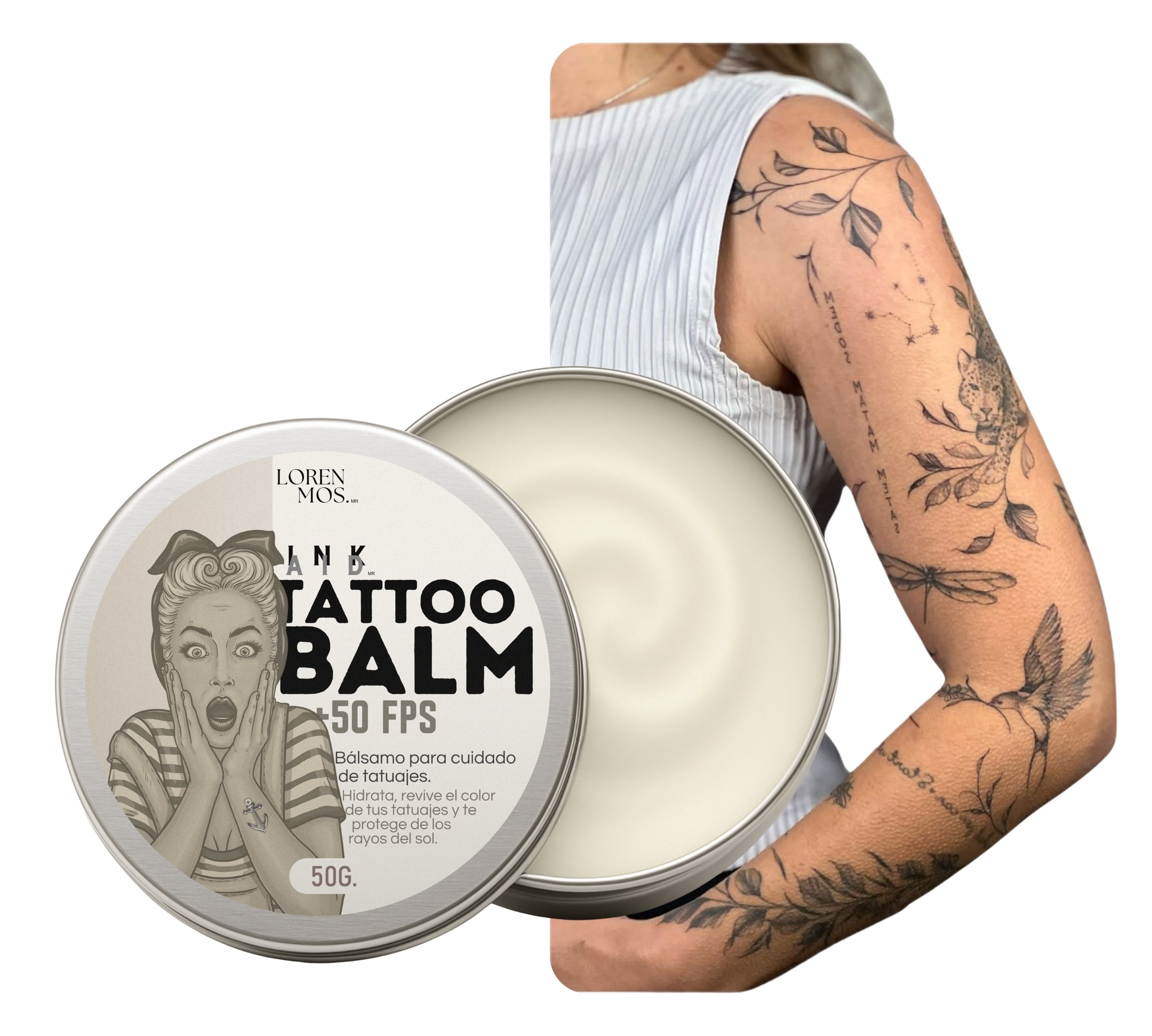Tattoo Balm +50FPS 60gr. | Bálsamo para Tatuajes con Protección Solar e Hidratación Diaria