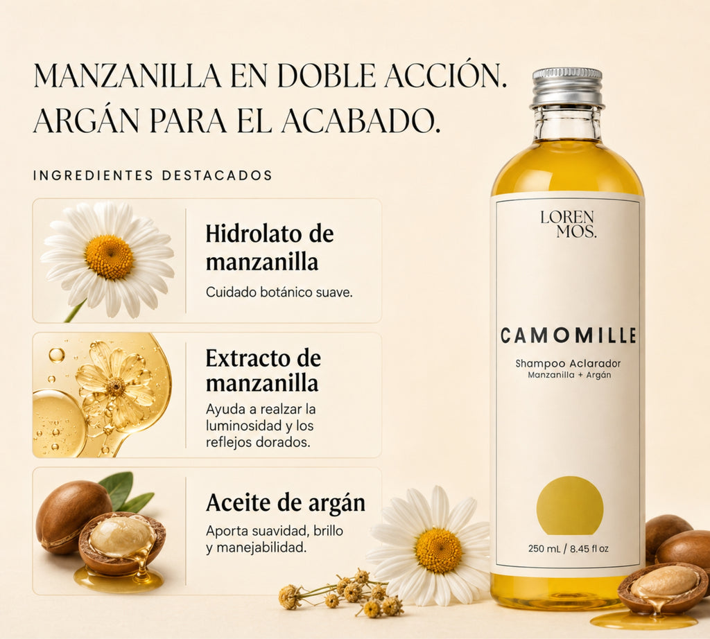 CAMOMILLE SHAMPOO ACLARADOR DE MANZANILLA Y ARGÁN
