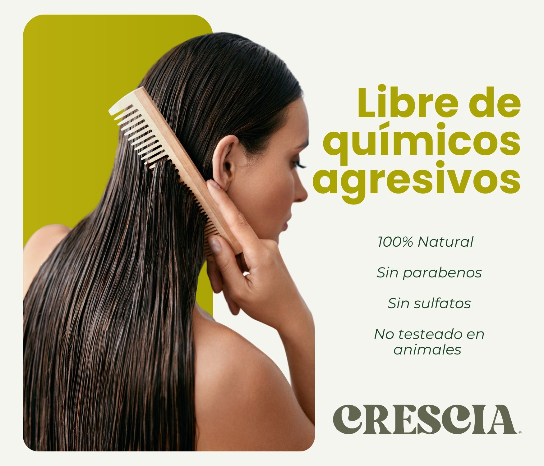 Shampoo Crescia 990ml. | Crecimiento Acelerado del Cabello, Anticaída Potente, Regeneración Capilar, Cabello Más Largo, Fuerte y Abundante desde la Raíz