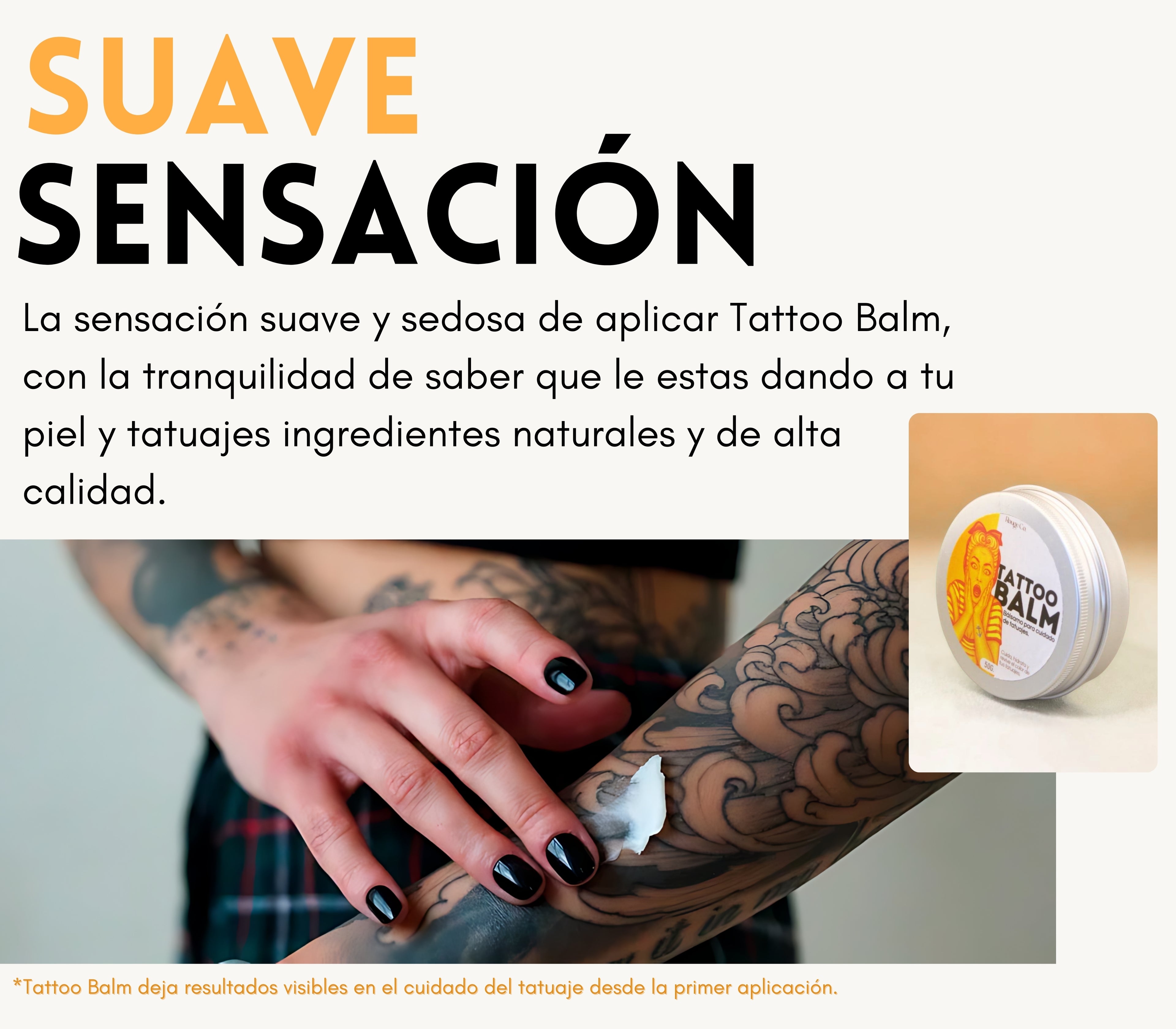 Tattoo Balm 60 g – Cuidado Completo para Tatuajes, Nutre, Suaviza y Realza el Color de la Piel