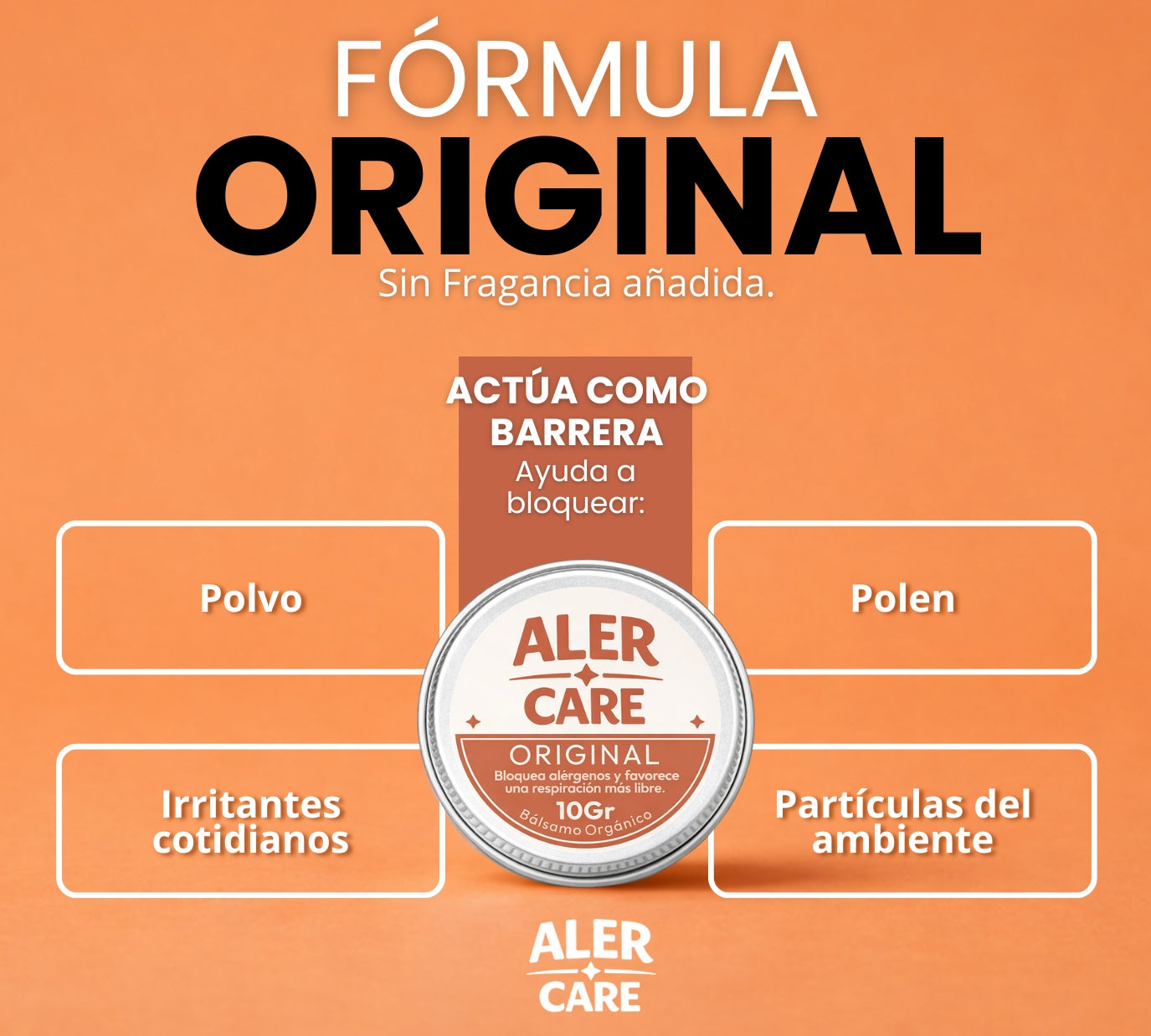 AlerCare Original 10gr. | Barrera Nasal Anti Alergias que Bloquea Polen, Polvo y Ácaros y Despeja la Respiración al Instante