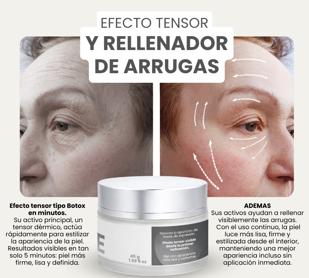 About Tenze 45g | Crema Facial Efecto Tensor Tipo Botox | Reafirma, Suaviza Líneas y Mejora la Apariencia de la Piel