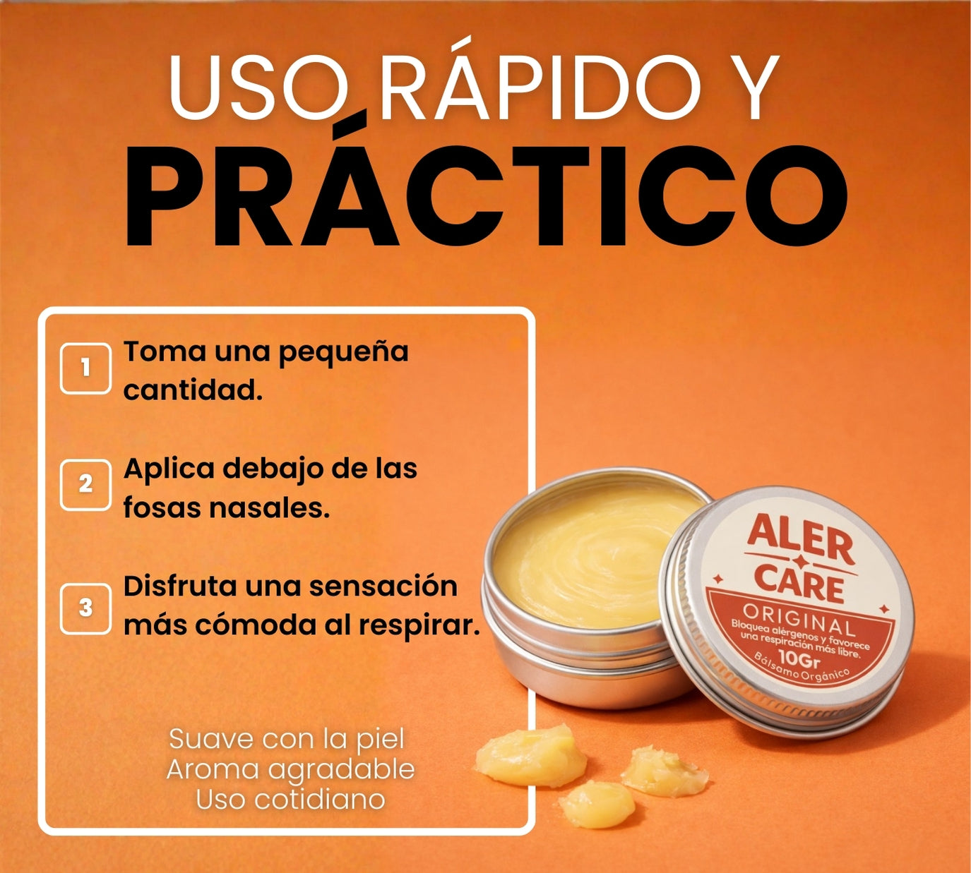 AlerCare Original 10gr. | Barrera Nasal Anti Alergias que Bloquea Polen, Polvo y Ácaros y Despeja la Respiración al Instante