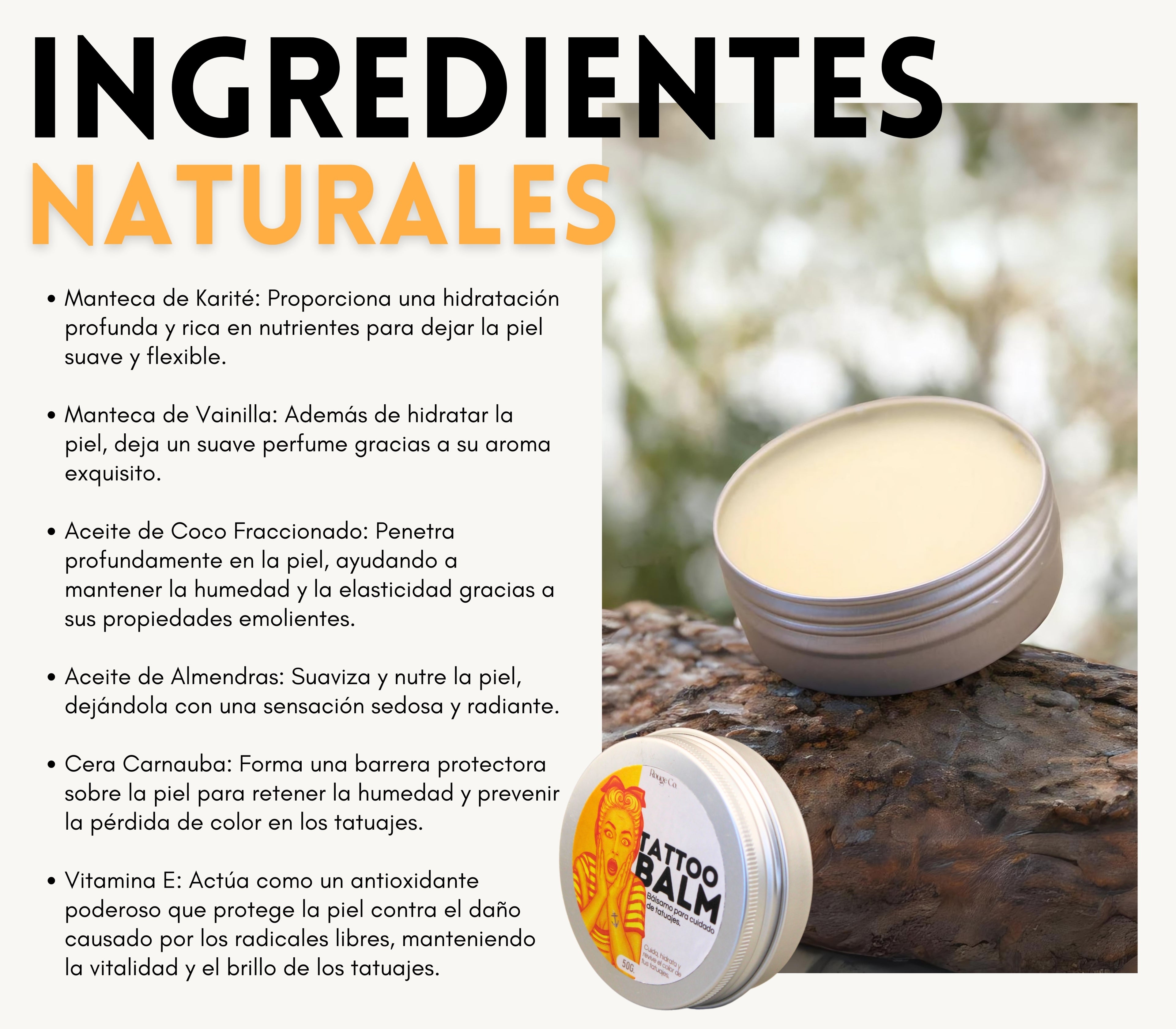 Tattoo Balm 60 g – Cuidado Completo para Tatuajes, Nutre, Suaviza y Realza el Color de la Piel