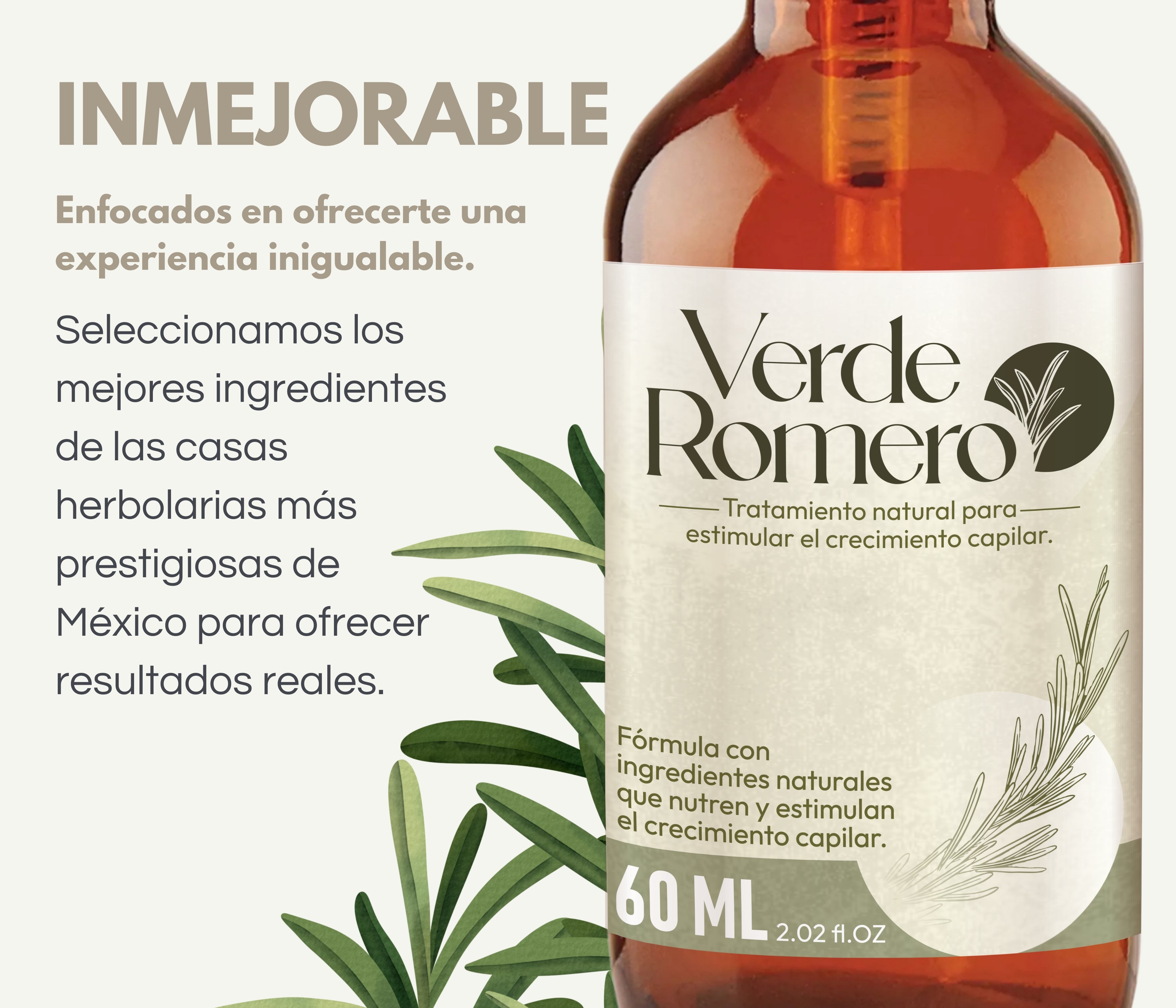 Verde Romero 60ml | Spray Capilar para Crecimiento, Anticaída y Cabello Más Fuerte
