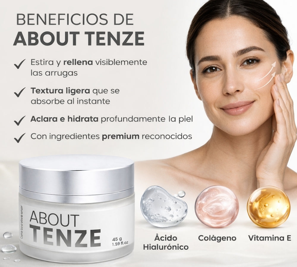 About Tenze 45g | Crema Facial Efecto Tensor Tipo Botox | Reafirma, Suaviza Líneas y Mejora la Apariencia de la Piel