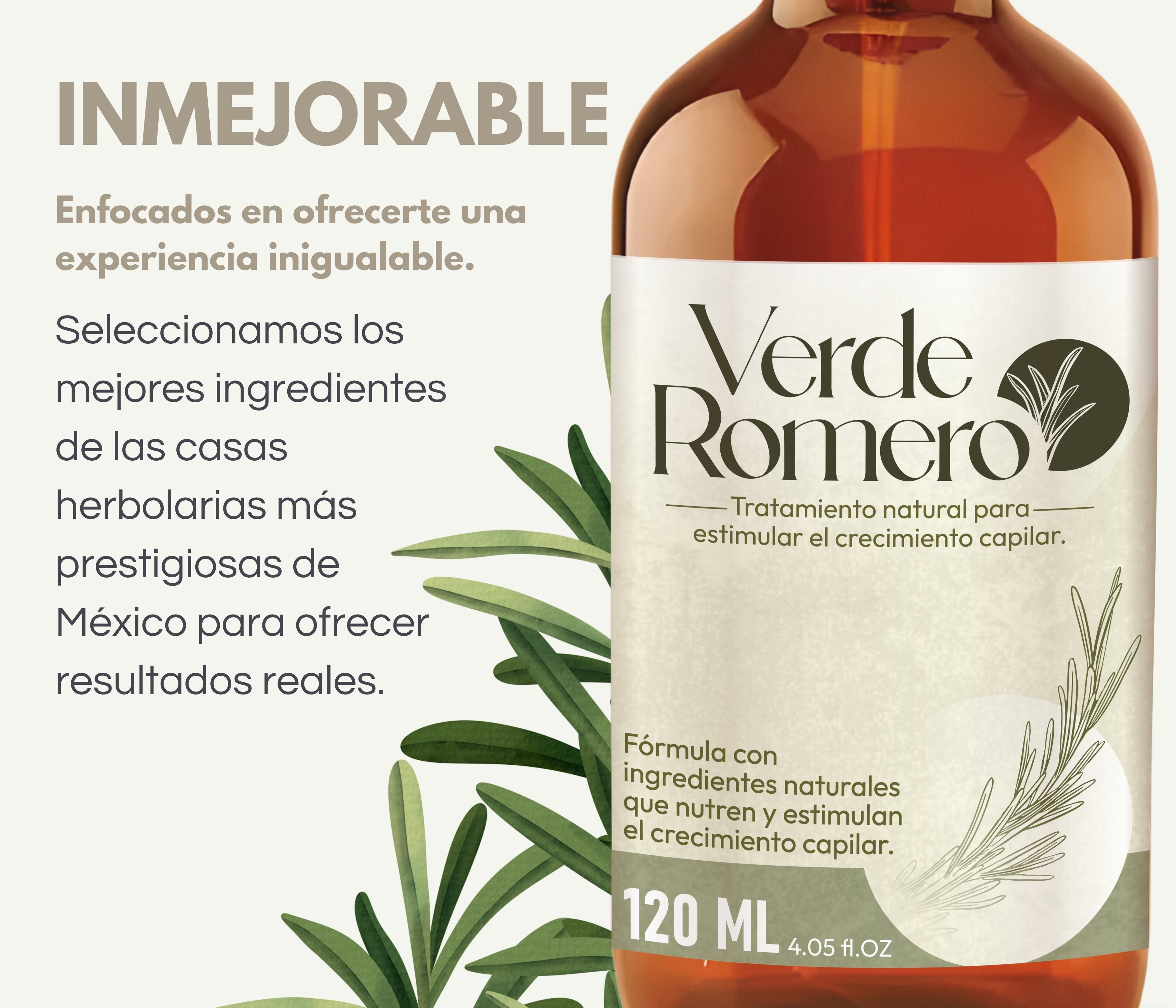 Verde Romero 120ml | Spray Capilar para Crecimiento, Anticaída y Cabello Más Fuerte