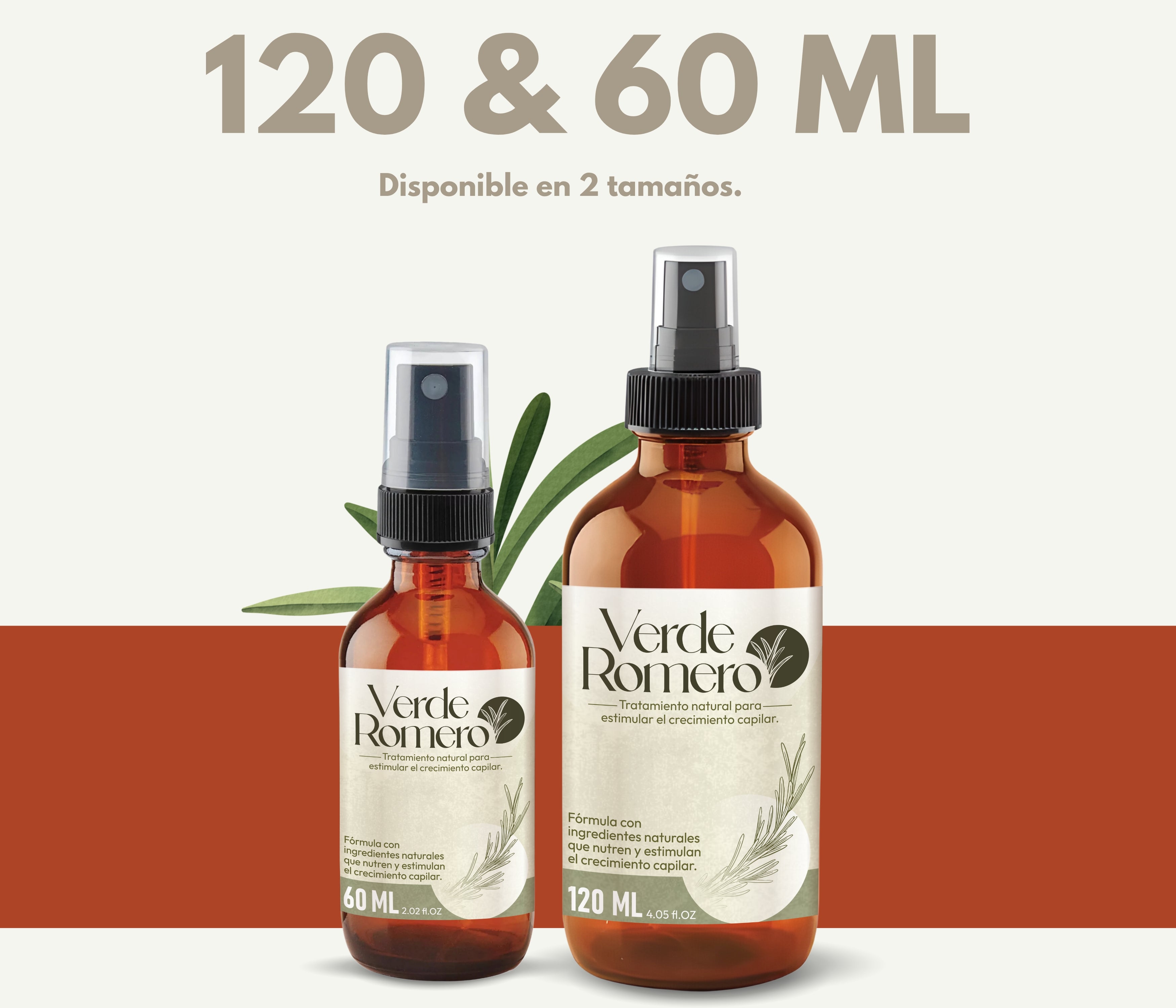 Verde Romero 120ml | Spray Capilar para Crecimiento, Anticaída y Cabello Más Fuerte