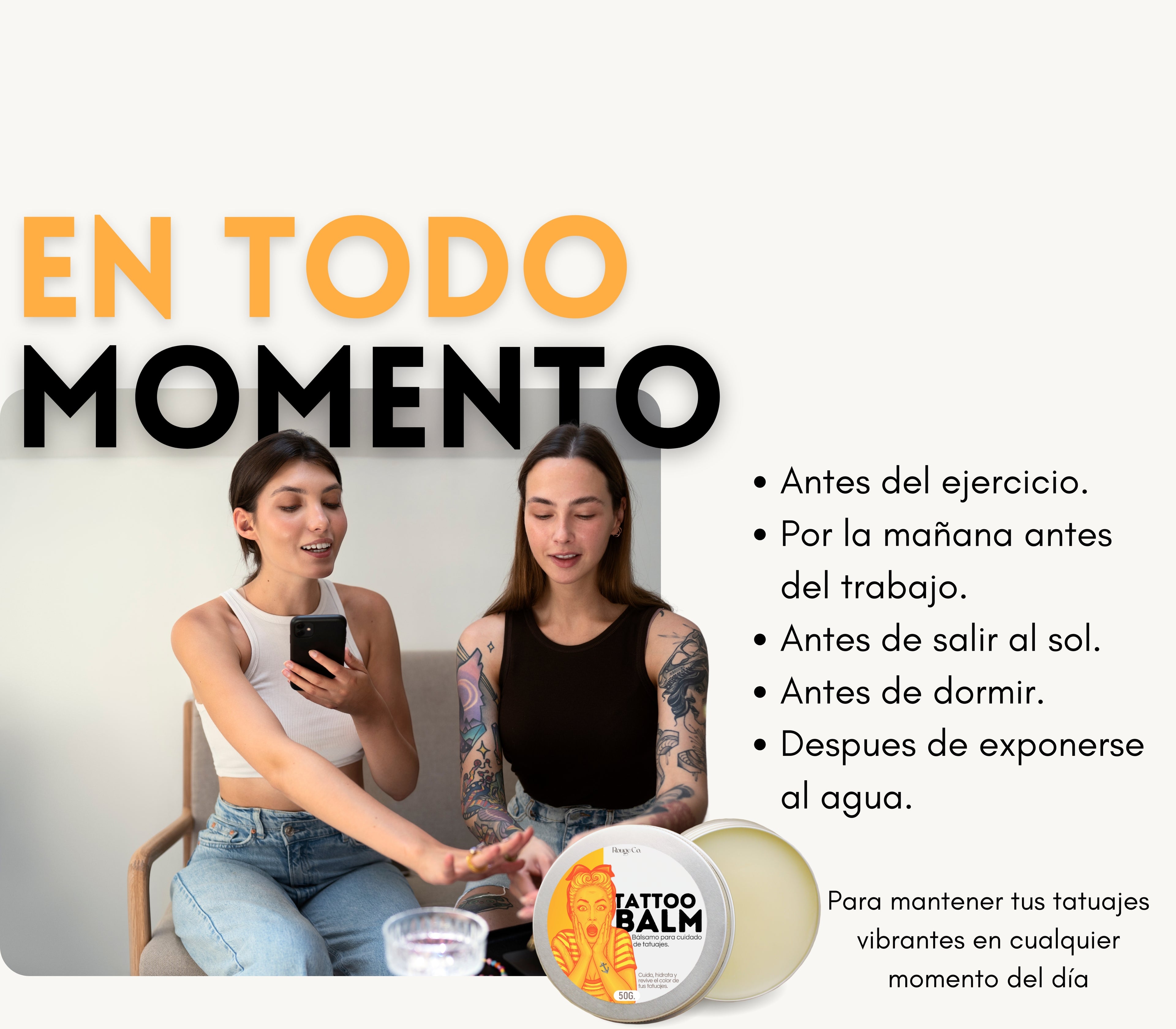 Tattoo Balm 60 g – Cuidado Completo para Tatuajes, Nutre, Suaviza y Realza el Color de la Piel