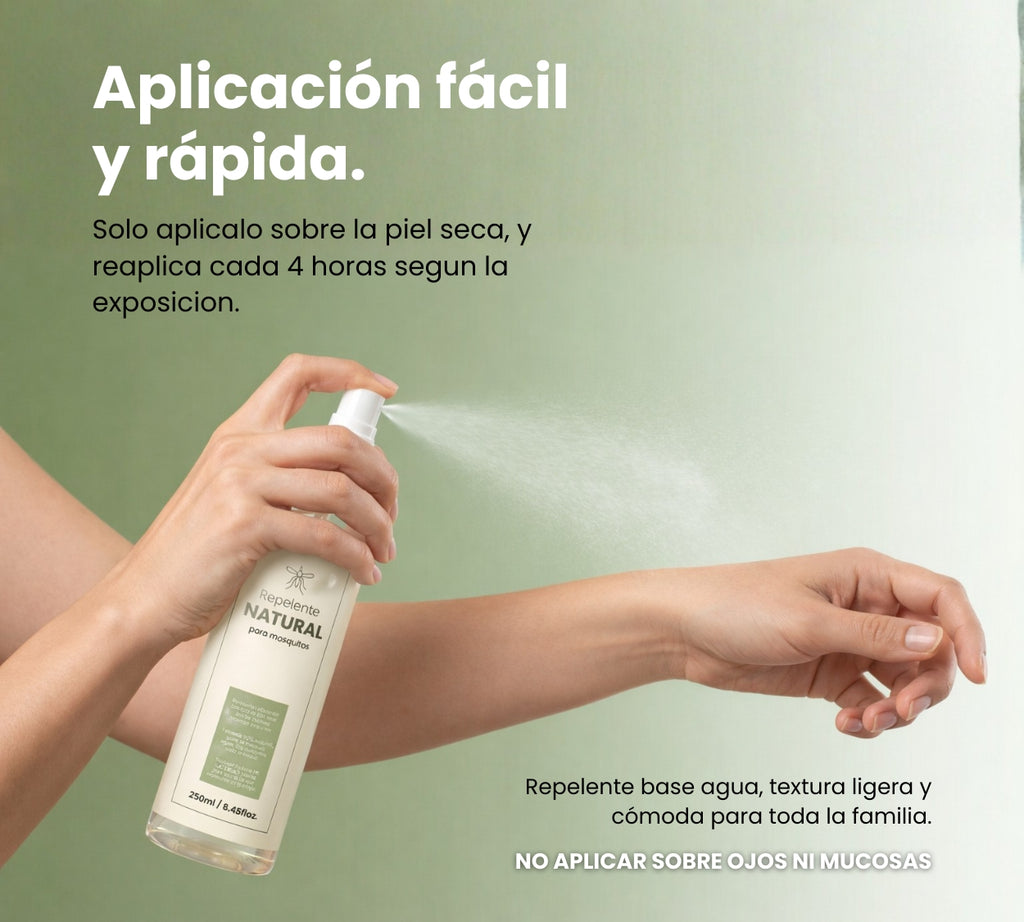 Repelente Natural 250 ml – Protección contra Mosquitos y Zancudos – Fórmula con Citronela y Eucalipto – Textura Ligera, Vegano, Biodegradable y Apto para Toda la Familia